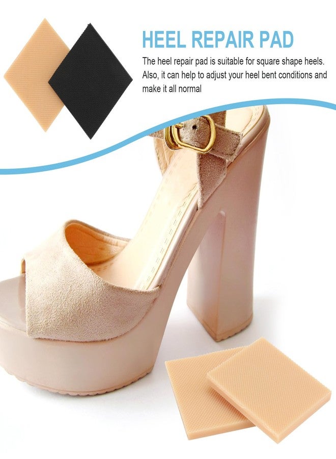 Healeved High Heel Replacement Tips - Non-Slip Rubber Heel Caps for Shoe Repair Anti-Clacking Adhesive Sole Grips for Square Heels 8 Pcs - Image 2